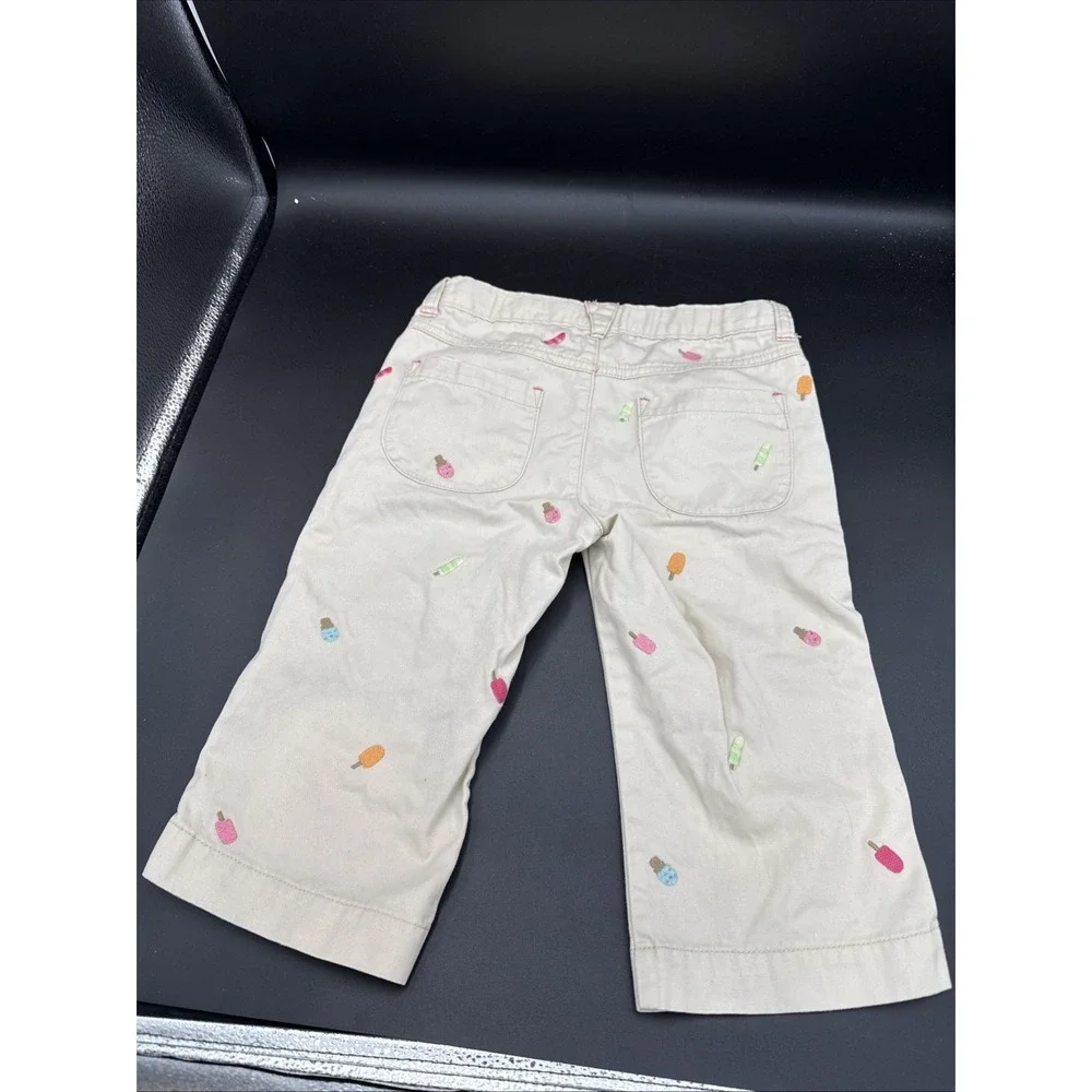 2009 Gymboree Shorts 7 Tan Popsicles Ice Cream Embroidered 11